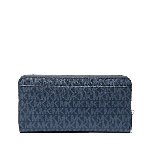 New Michael Kors Cooper Logo Zip-Around Wallet Admiral / Pale Blue - Picture 2 of 3